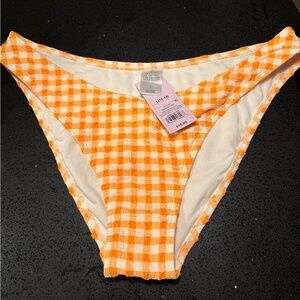 Wild Fable Orange Checkered Swim Bottom
